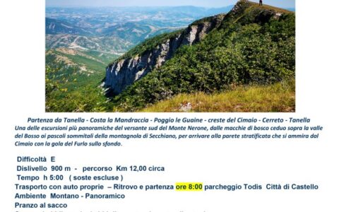 24 Ottobre 2021: COSTA LA MANDRACCIA – POGGIO LE GUAINE – IL CIMAIO (Comprensorio del Monte Nerone PU)