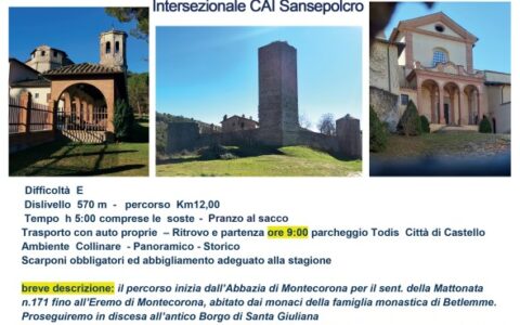 27 Marzo 2022 Anello di Monte Corona (sentiero della Mattonata Umbertide) Intersezionale CAI Sansepolcro