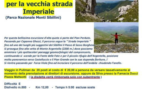 3 Luglio 2022: Monte Argentella Palazzo Borghese per la vecchia strada Imperiale (Parco Nazionale dei Monti Sibillini)