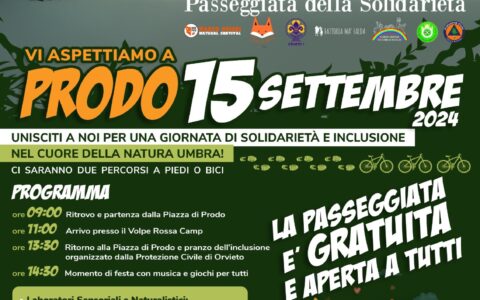 Domenica 15 Settembre: “Passeggiata della Solidarietà” – PRODO (per le adesioni scrivere alla mail: comunicazione@caicastello.it – ritrovo ore 7:30 Todis)